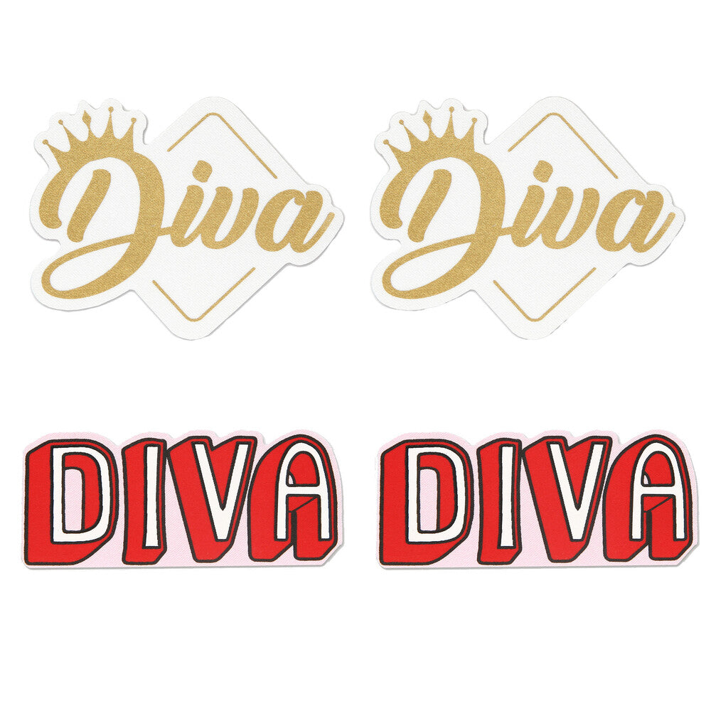 Diva Shimmery Gold and Vibrant Pink Red White Peekaboo Pasties