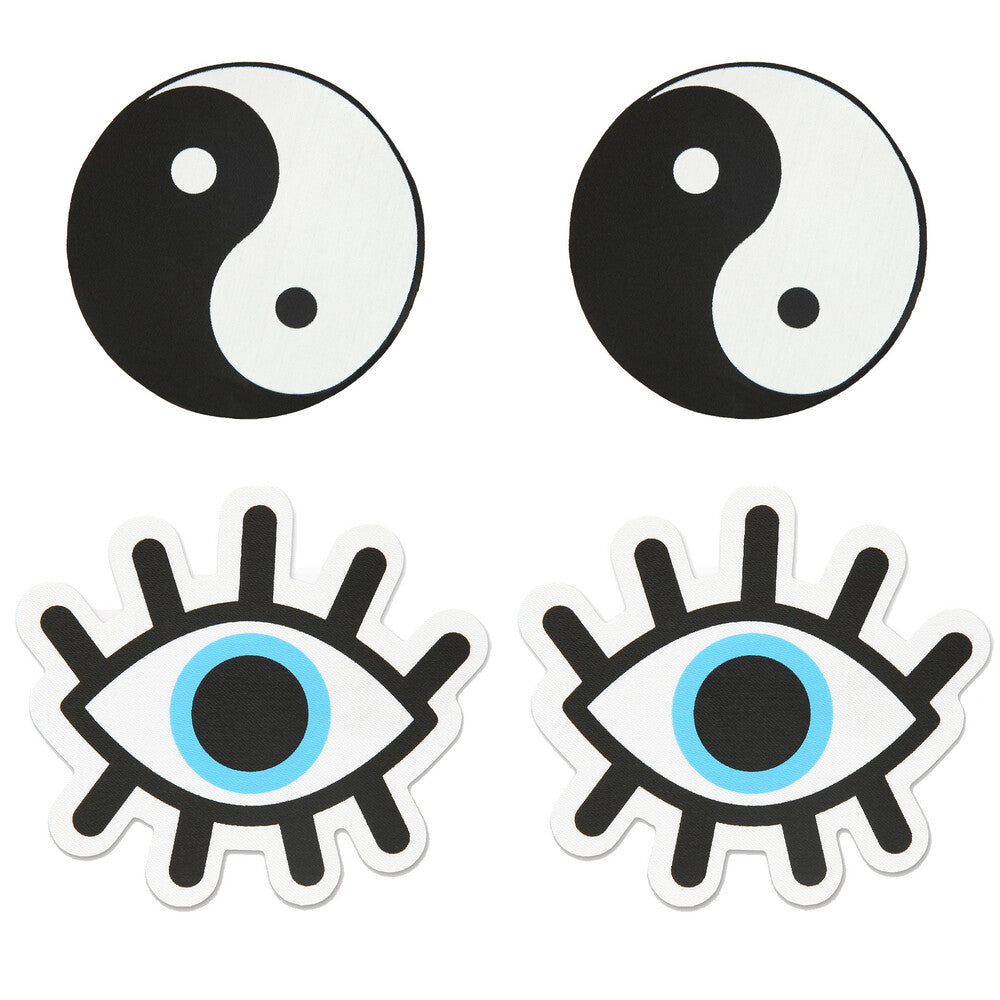 Peekaboo Pasties Black and White Yin Yang Self-Adhesive