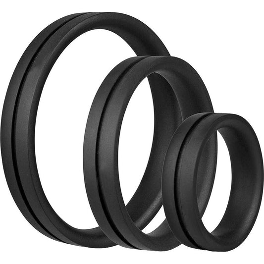 Screaming O Black Pro X3 Silicone Cock Rings