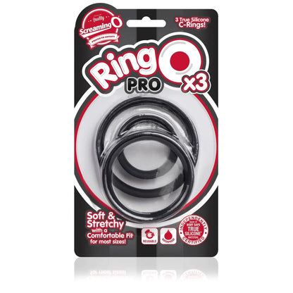 Screaming O Black Pro X3 Silicone Cock Rings