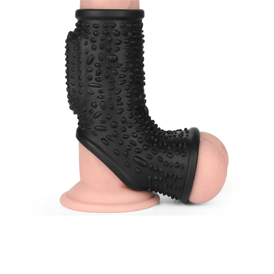 Lovetoy Black Drip Vibrating Penis Scrotum Sleeve