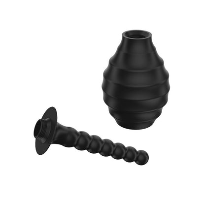 Mr Play Black Anal Shower 330ml Capacity Silicone Nozzle