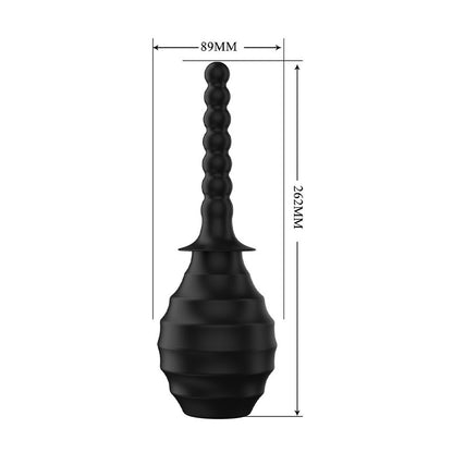 Mr Play Black Anal Shower 330ml Capacity Silicone Nozzle