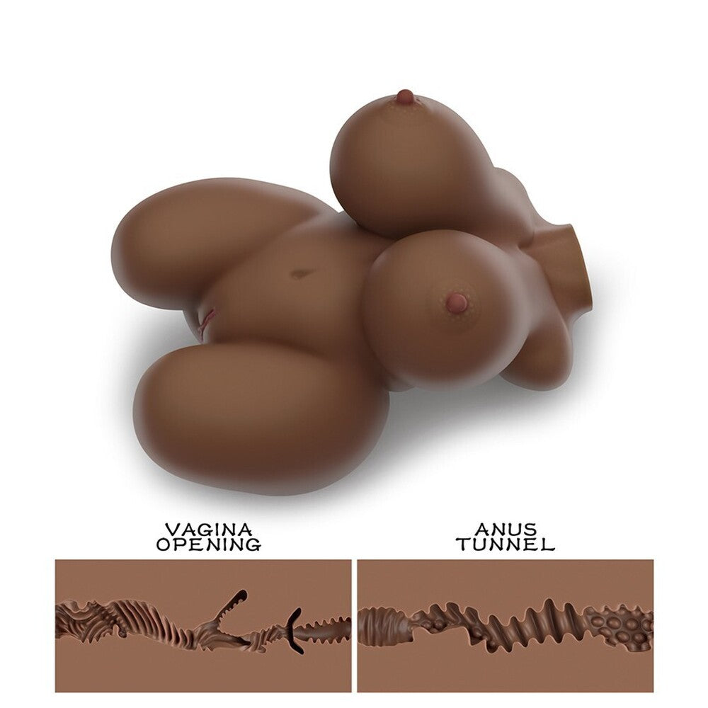 LoveToy Flesh Brown Realistic Masturbator with Vagina Tunnel