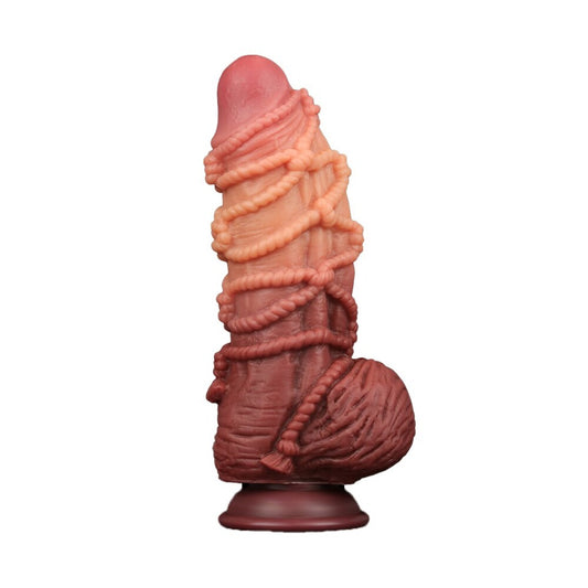 Lovetoy Black Extreme Dildo with Rope Pattern and Suction Cup