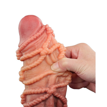 Lovetoy Black Extreme Dildo with Rope Pattern and Suction Cup