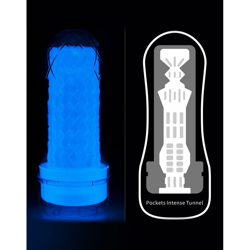 Lovetoy Blue Glow In The Dark Textured Masturbator