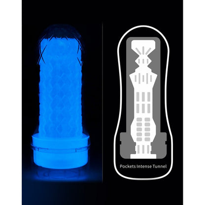 Lovetoy Blue Glow In The Dark Textured Masturbator