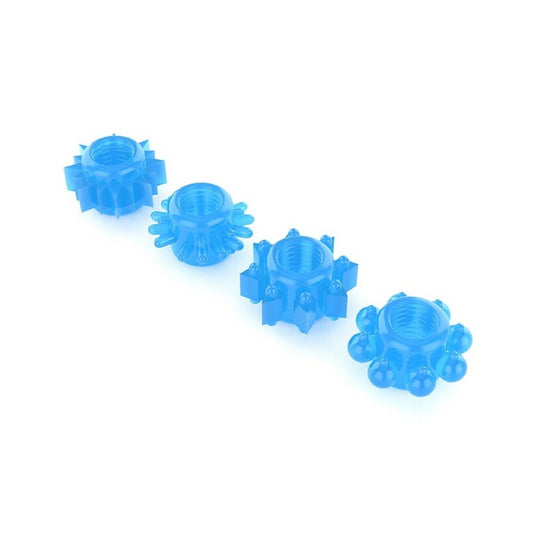 Lovetoy Blue Glow In The Dark Cock Rings Set of 4