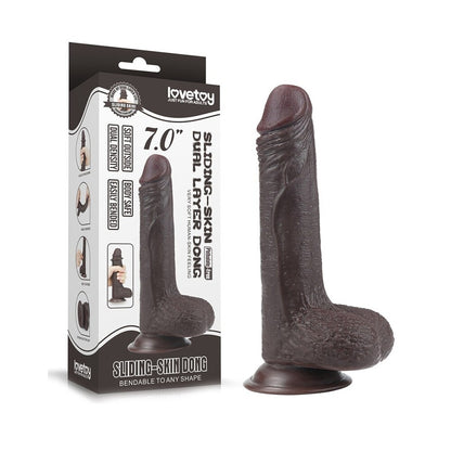 Lovetoy Beige 7 Inch Sliding Skin Dong with Dual-Density