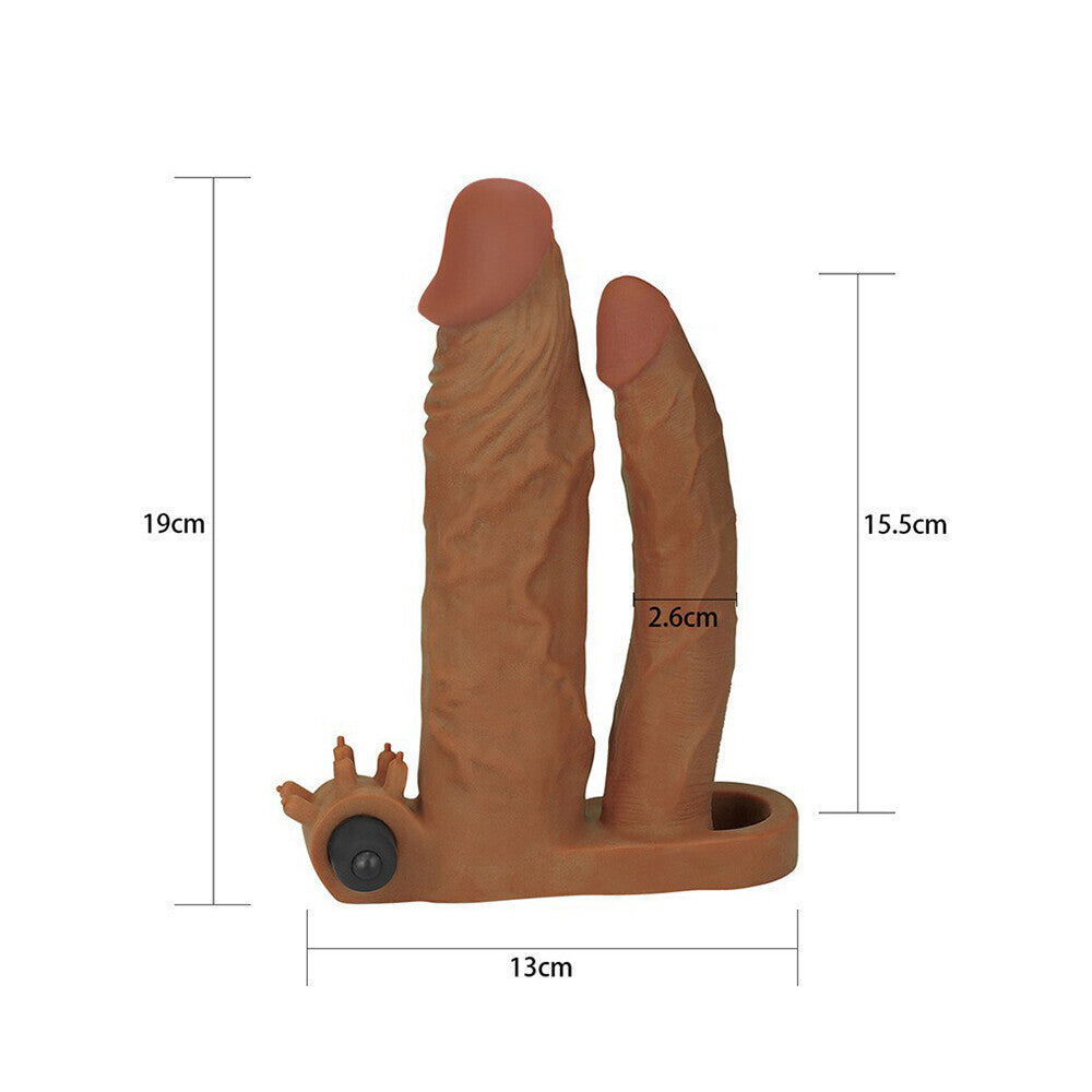 Lovetoy Realistic Skin Tone 2 Inch Vibrating Double Extender
