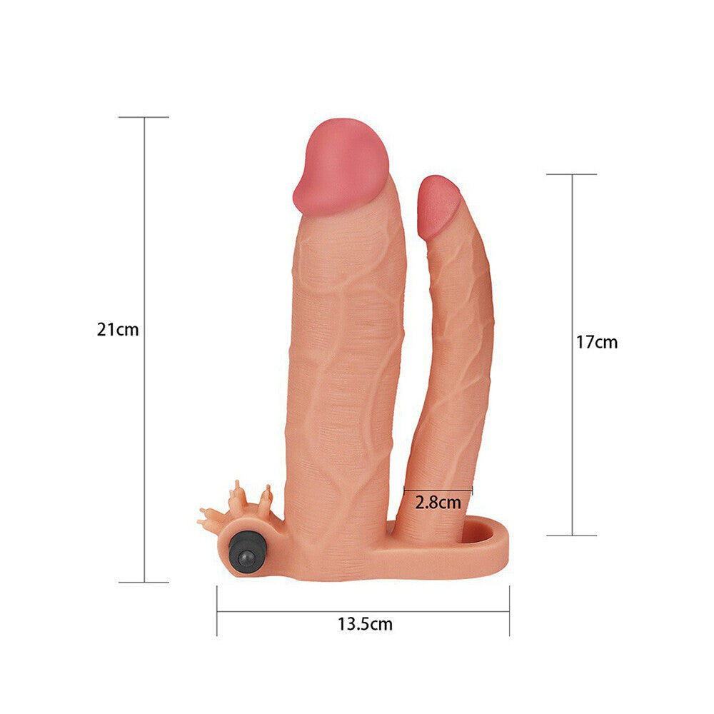 Lovetoy Flesh Pink Vibrating 3 Inch Double Extender