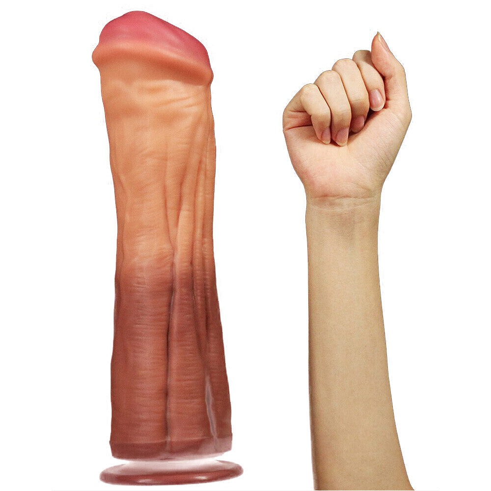 Lovetoy Flesh-Colored 12 Inch Dual Layered Silicone Horse Cock