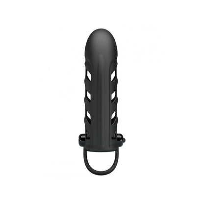 Pretty Love Black Silicone Vibrating Penis Sleeve 2