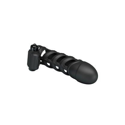 Pretty Love Black Silicone Vibrating Penis Sleeve 2