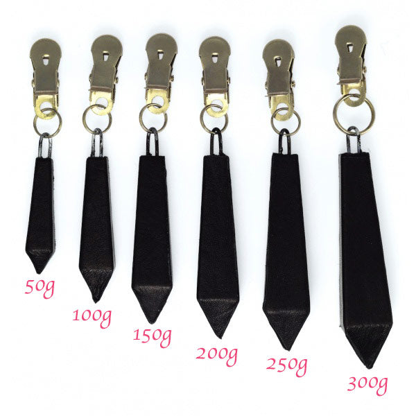 Sensual Steel Black Long Nipple Clamps with 50g Weights