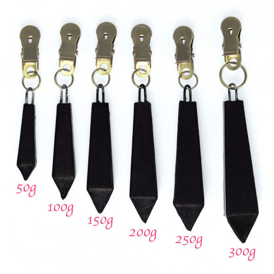 Sensual Steel Black Long Nipple Clamps with 50g Weights