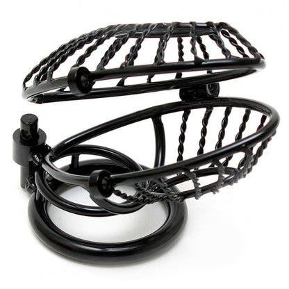 Secure Metal Male Chastity Device with Dual Padlocks