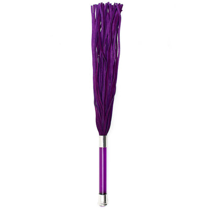 Luxurious Pleasure Purple Suede Flogger with Glass Handle