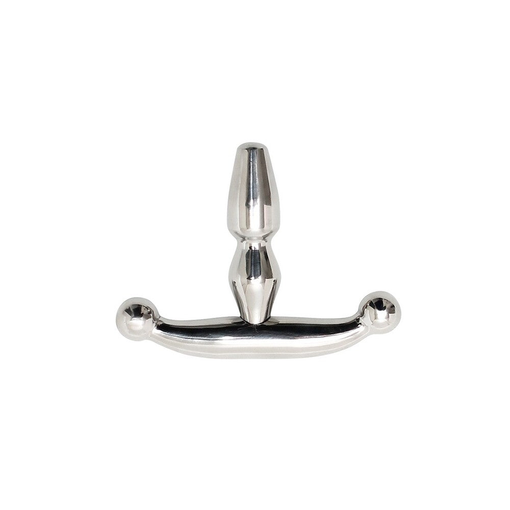 Rimba Polished Silver Small Urethral Plug with Ribbed Texture