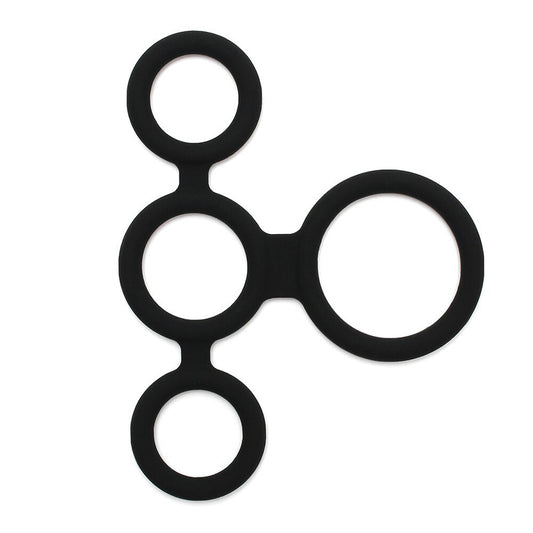 Rimba Black Quatro Cock Ring And Ball Splitter

