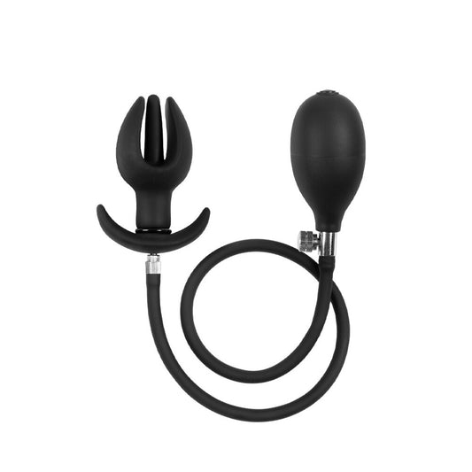Rimba Black Inflatable Tulip Anal Plug with Release Valve