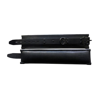 Rouge Black Padded Leather Ankle Cuffs for BDSM Restraint