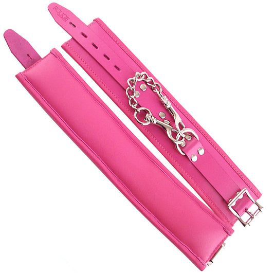Rouge Garments Pink Padded Wrist Cuffs with Chain