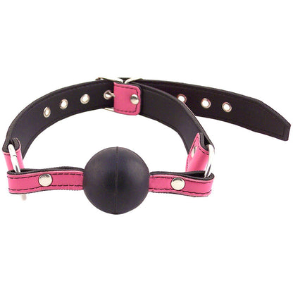Rouge Garments Pink Adjustable Leather Ball Gag