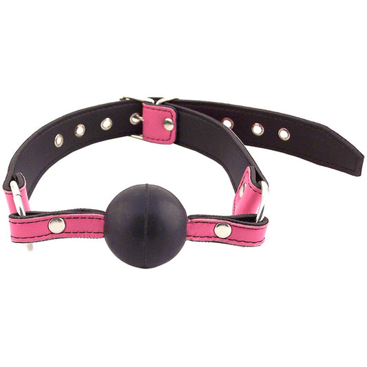 Rouge Garments Pink Adjustable Leather Ball Gag