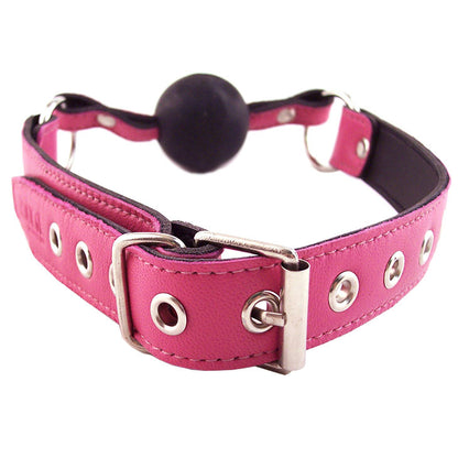 Rouge Garments Pink Adjustable Leather Ball Gag