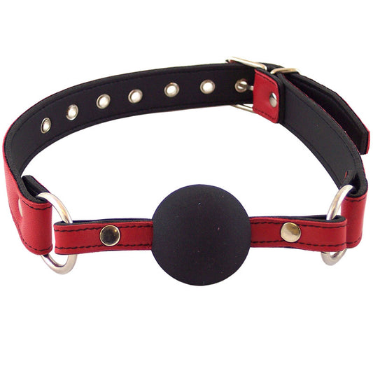 Rouge Garments Red Premium Leather Ball Gag with Adjustable Fit