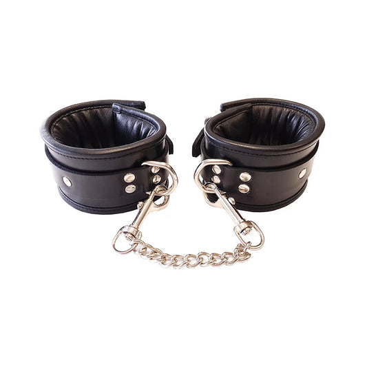 Rouge Garments Black Padded Wrist Cuffs with Chain