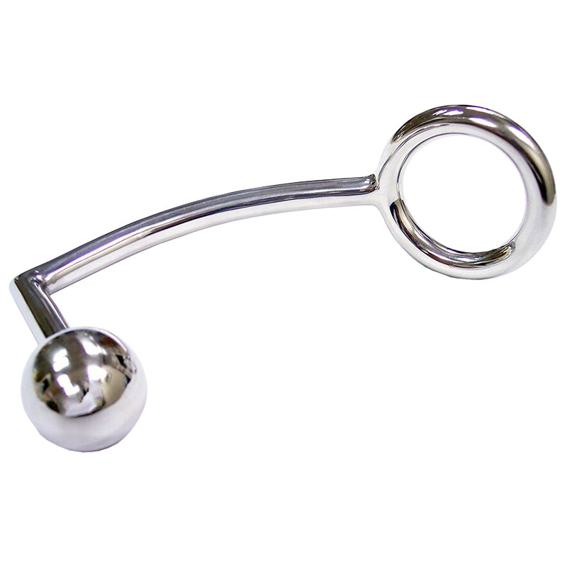 Rouge Silver Stainless Steel Cock Ring with Anal Probe