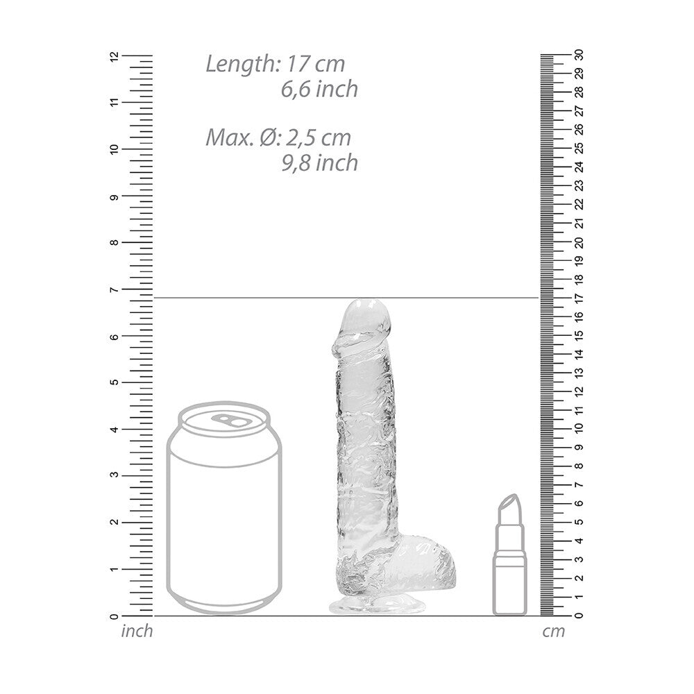 RealRock Crystal Clear 6 Inch Realistic Dildo with Suction Cup
