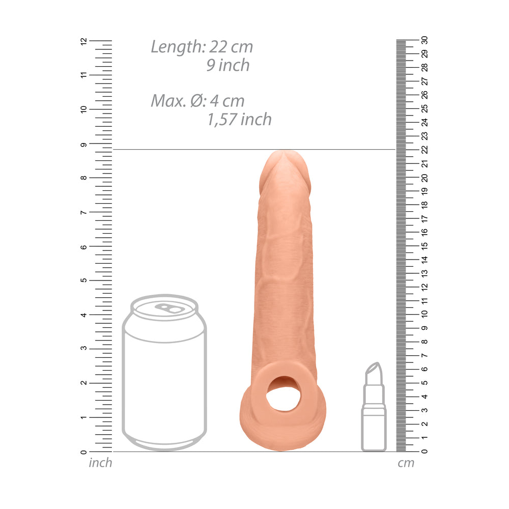 RealRock Flesh Pink 9 Inch Realistic Penis Sleeve