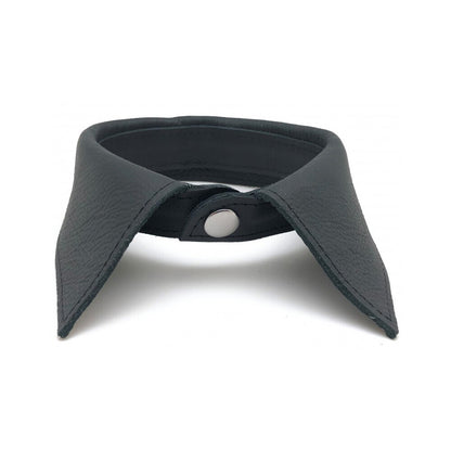 Premium Leather Black Shirt Collar for Unisex Fashion Accessories