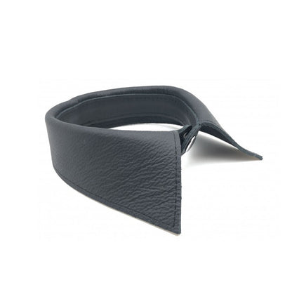 Premium Leather Black Shirt Collar for Unisex Fashion Accessories