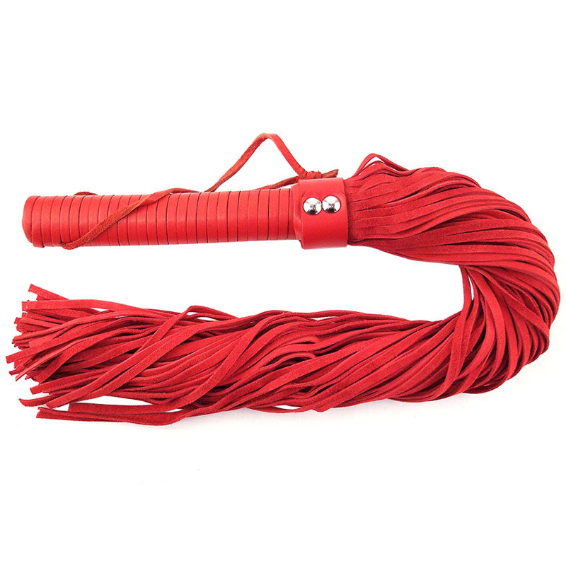 Rouge Garments Red Suede Flogger 27-Inch with Handle