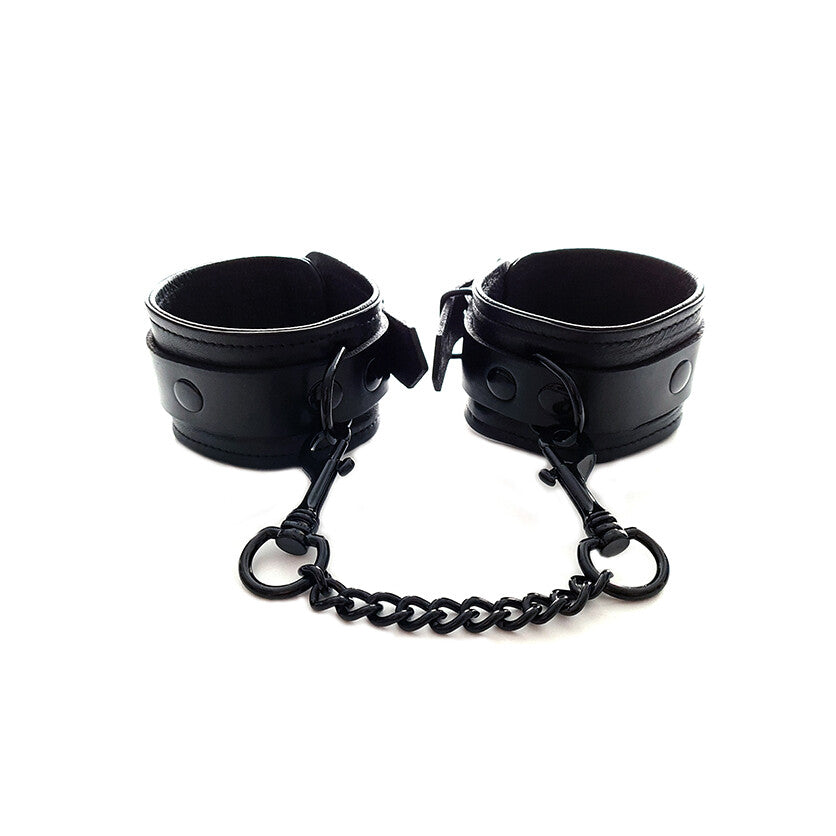 Rouge Garments Black Adjustable Ankle Cuffs with Chain