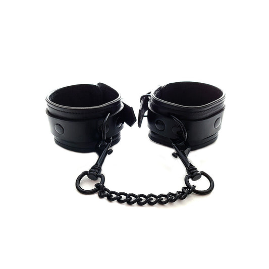 Rouge Garments Black Leather Adjustable Wrist Cuffs