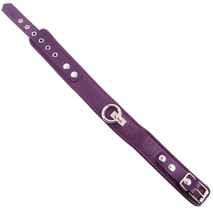 Rouge Garments Purple Leather Adjustable Collar with O Ring