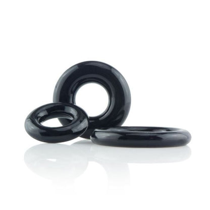 Screaming O Black Silicone Cock Rings Set of Three