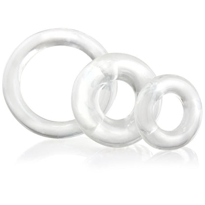 Screaming O Clear Silicone Cock Rings Set of 3