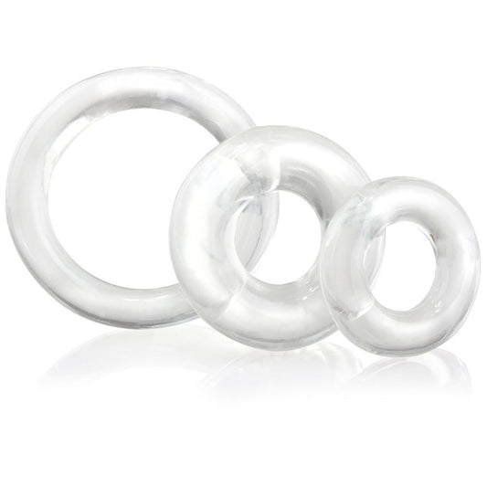 Screaming O Clear Silicone Cock Rings Set of 3