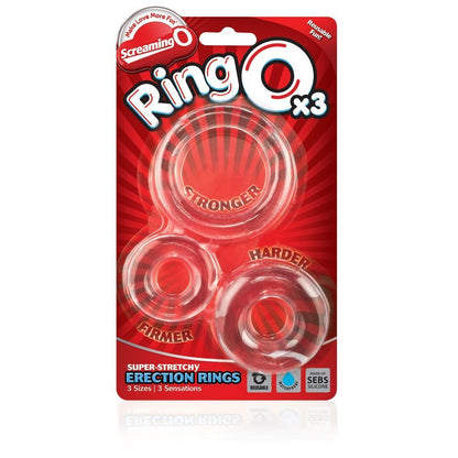 Screaming O Clear Silicone Cock Rings Set of 3