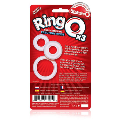 Screaming O Clear Silicone Cock Rings Set of 3