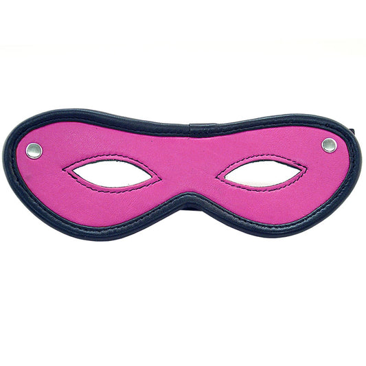 Rouge Garments Pink Open Eye Leather Mask for Intimate Adventures