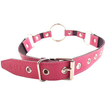 Rouge Garments Pink O Ring Gag Premium Leather Restraint