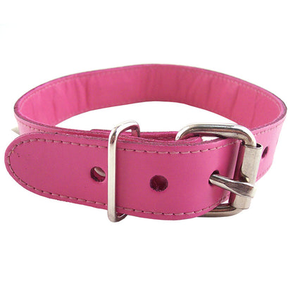 Rouge Garments Pink Leather Studded O-Ring Collar